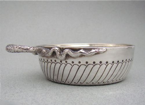 fig 1. 18TH C. FRENCH PROVINCIAL LOUIS XV SILVER WINE TASTER OR TASTE VIN, CIRCA 1770
