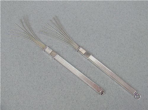 Pair of Art Deco Silver Cocktail Swizzle Sticks, Circa 1930