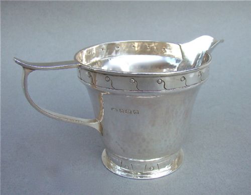 Arts & Craft Silver Cream Jug by A.e. Jones, Birmingham 1924