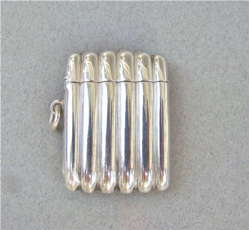 Novelty Victorian  Silver "Cigar" Vesta Case by Stokes & Ireland, Chester 1894