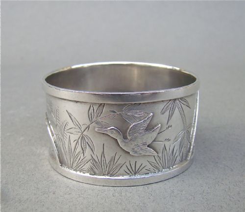 Victorian Silver Aesthetic Movement Napkin Ring by Hilliard & Thomason, Birmingham 1881
