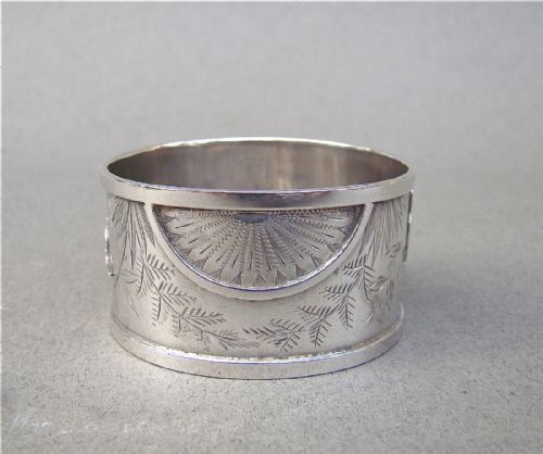 fig 2. VICTORIAN SILVER AESTHETIC MOVEMENT NAPKIN RING BY HILLIARD & THOMASON, BIRMINGHAM 1881