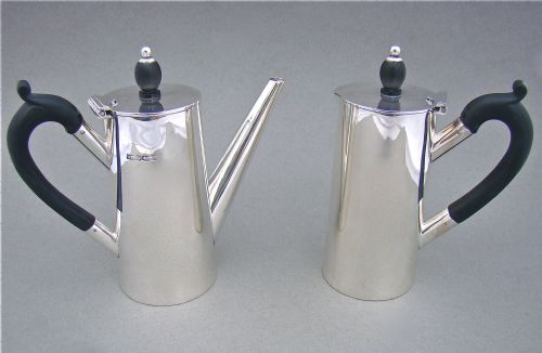 Art Deco Silver Cafe Au Lait Set by the Atkin Brothers, Sheffield 1931