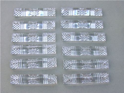 Cased Set of Twelve French Lead Crystal Knife Rests, Circa 1910