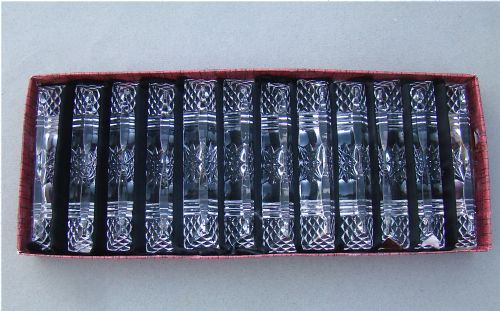 fig 1. CASED SET OF TWELVE FRENCH LEAD CRYSTAL KNIFE RESTS, CIRCA 1910