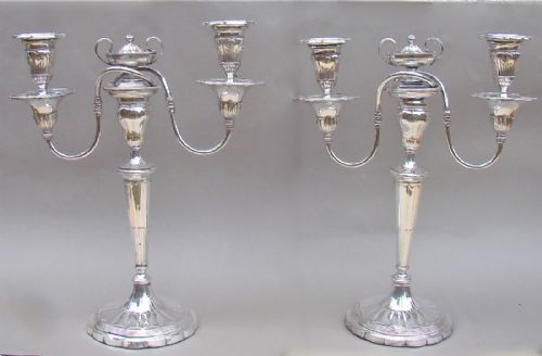 fig 1. PAIR OF GEORGIAN OLD SHEFFIELD PLATE CANDELABRA, CIRCA 1800