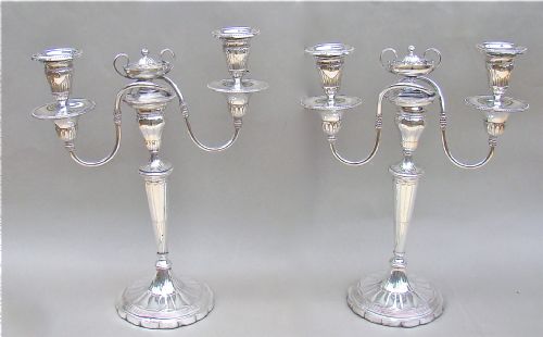 Pair of Georgian Old Sheffield Plate Candelabra, Circa 1800