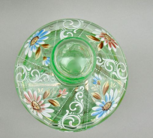 fig 2. VICTORIAN URANIUM ENAMELLED GLASS BISCUIT BARREL, CIRCA 1890