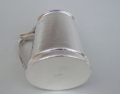 fig 2. ARTS & CRAFT SILVER CHRISTENING MUG BY A E JONES, BIRMINGHAM 1920