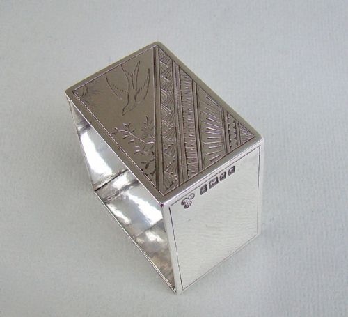 Victorian Silver Aesthetic Movement Napkin Ring by William Wheatcroft Harrison, Birmingham 1888