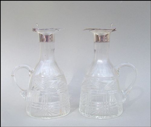 Pair of Silver Mounted Whisky Tots by Levi & Salaman, Birmingham 1926