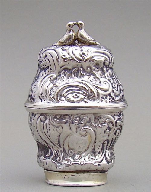 18th  C. Danish Rococo Silver Hovedvandsaeg  - Marriage Spice Box , Circa 1760