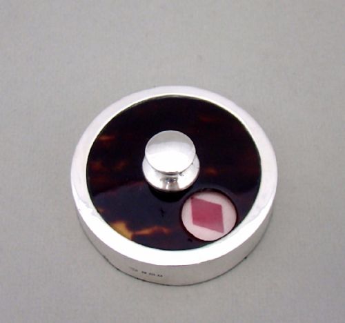 fig 2. ART DECO SILVER & TORTOISESHELL TRUMP MARKER BY G BENTJEMANN & SONS, LONDON 1920