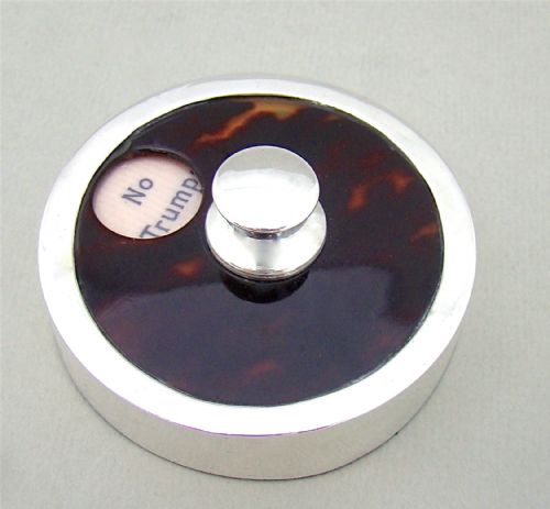 Art Deco Silver & Tortoiseshell Trump Marker by G Bentjemann & Sons, London 1920