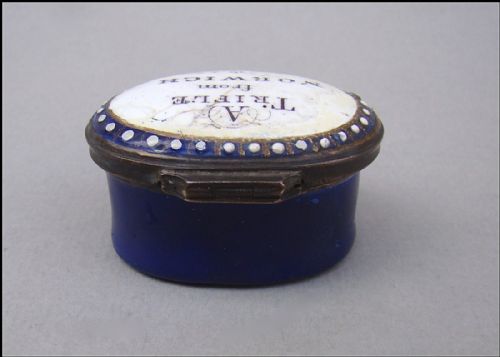 fig 3. GEORGIAN BILSTON ENAMEL PATCH BOX, CIRCA 1780