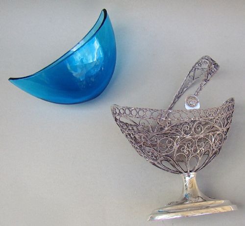 fig 3. CONTINENTAL SILVER FILIGREE SUGAR BASKET, CIRCA 1890