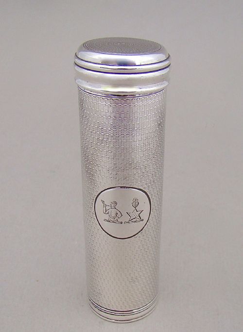fig 1. VICTORIAN SILVER TRAVELLING SHAVING BRUSH BY BROWNETT & ROSE, LONDON 1858