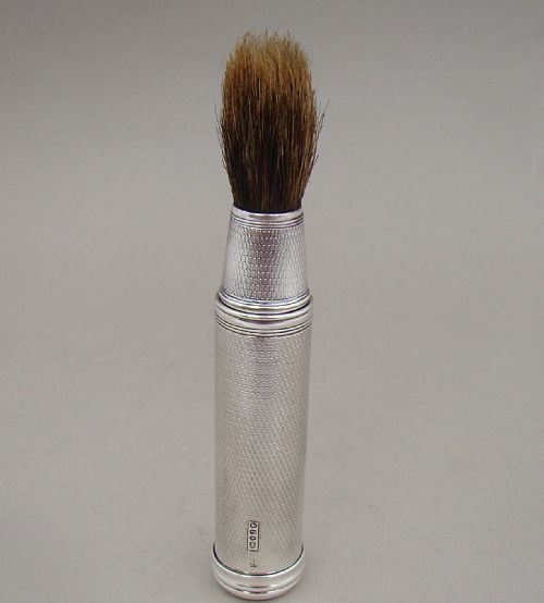 fig 3. VICTORIAN SILVER TRAVELLING SHAVING BRUSH BY BROWNETT & ROSE, LONDON 1858