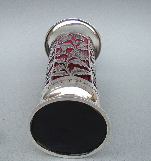 fig 2. ART NOUVEAU PIERCED SILVER VASE BY SAUNDERS & SHEPHERD, BIRMINGHAM 1905
