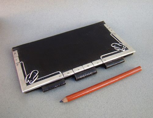Victorian Silver Mounted Small Leather Wallet/note Book, London 1899
