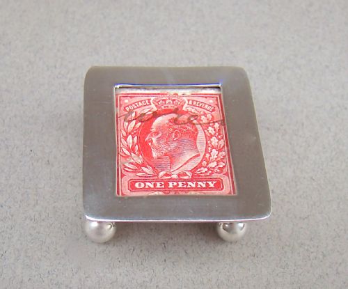 fig 1. EDWARDIAN SILVER SINGLE STAMP BOX BY EDWARD SOUTER BARNSLEY, BIRMINGHAM 1908