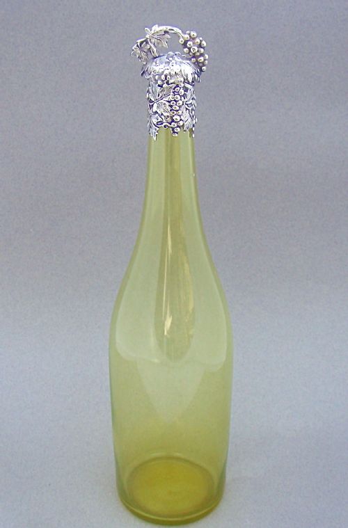 fig 1. RARE REGENCY SILVER MOUNTED CITRINE GLASS DECANTER BY JAMES COLLINS, BIRMINGHAM 1830