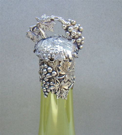 fig 2. RARE REGENCY SILVER MOUNTED CITRINE GLASS DECANTER BY JAMES COLLINS, BIRMINGHAM 1830