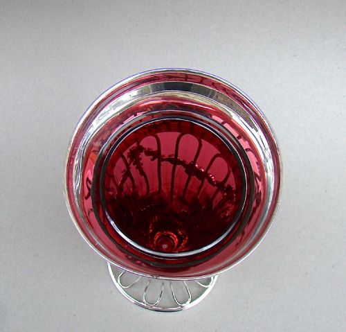 fig 2. EDWARDIAN SILVER WIREWORK VASE BY MARSTON & BAYLISS, BIRMINGHAM 1907
