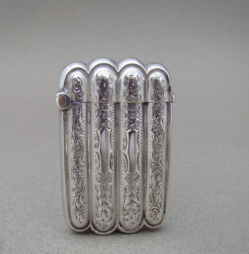 Novelty Edwardian Silver "Cigar" Vesta Case by Jospeh Gloster, Birmingham 1903
