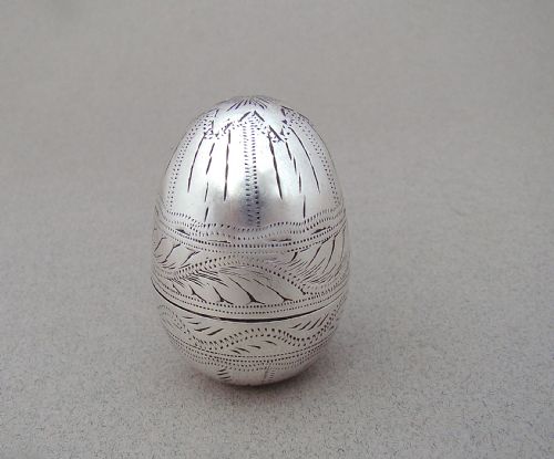 Georgian Silver "Egg" Nutmeg Grater, Circa 1775
