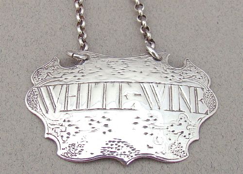 George II Escutcheon White Wine Label by John Harvey, London Circa 1740