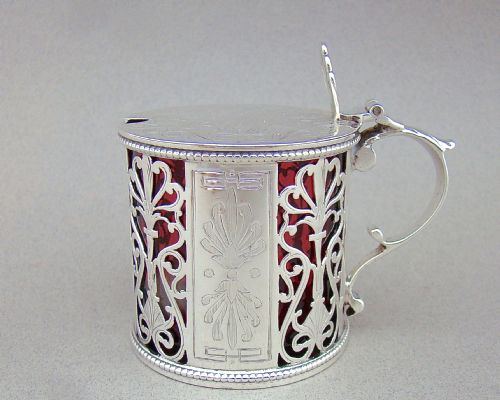fig 2. MID-VICTORIAN PIERCED SILVER MUSTARD POT, LONDON 1875