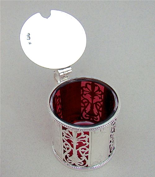 fig 3. MID-VICTORIAN PIERCED SILVER MUSTARD POT, LONDON 1875
