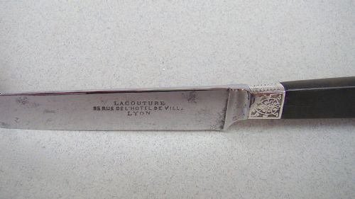 fig 2. SET OF EIGHT 19TH C. FRENCH DESSERT KNIVES WITH WOOD HANDLES, SILVER FERRULES AND STEEL BLADES, CIRCA 1890