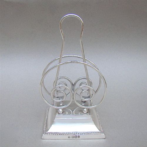 Victorian Solid Silver Wirework Letter Rack by Martin Hall & Co, Sheffield 1897