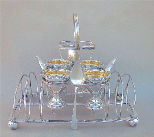 fig 2. GEORGIAN OLD SHEFFIELD PLATE WIRE-WORK EGG CRUET SET, CIRCA 1800