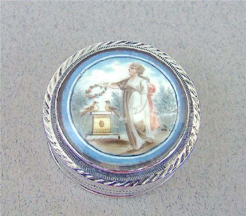 Georgian Silver "Mourning" Patch Box by Joseph Taylor, Birmingham Circa 1795