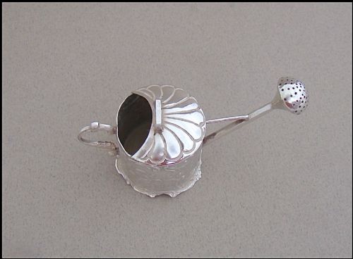 fig 3. 19TH C DUTCH SILVER MINIATURE WATERING CAN, IMPORT MARKS FOR LONDoN 1898