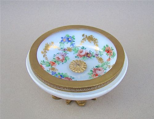 fig 1. EXQUISITE FRENCH PALAIS ROYAL ORMULU MOUNTED OPALINE GLASS DISH, CIRCA 1850