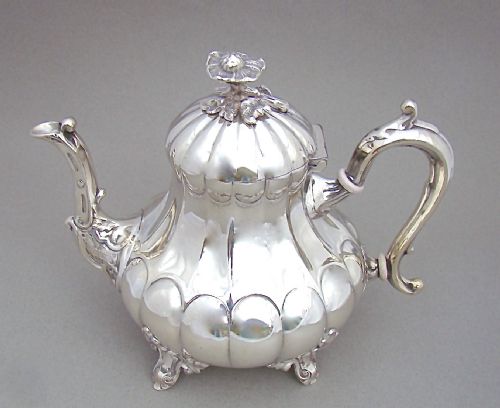 Early Victorian Old Sheffield Plate Teapot by Thomas Parkins, Sheffield Circa 1840