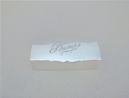 fig 1. VICTORIAN SILVER TRIPLE STAMP BOX BY SPINK & SON, LONDON 1898