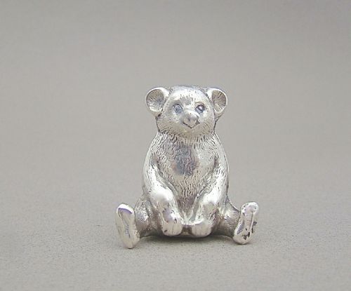 Rare Edwardian Silver Teddy Bear Pin Cushion by the Boots Company, Chester 1909