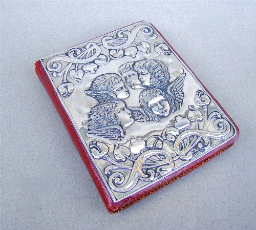 fig 1. EDWARDIAN SILVER REYNOLDS ANGELS ADDRESS BOOK BY MYATT & CO, BIRMINGHAM 1905