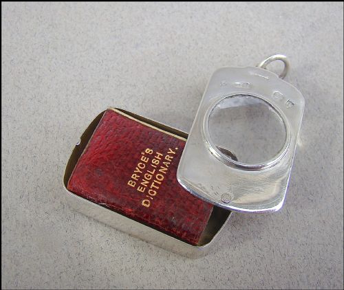 Victorian Silver Miniature Dictionary Case by Sampson Mordan, London 1894