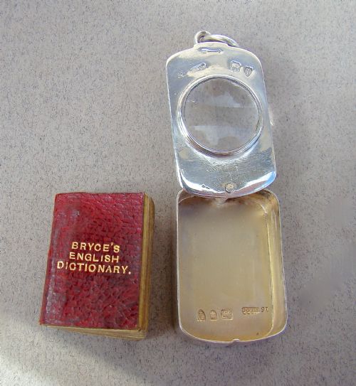 fig 2. VICTORIAN SILVER MINIATURE DICTIONARY CASE BY SAMPSON MORDAN, LONDON 1894