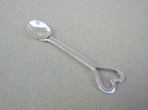 Arts & Craft Silver Salt Spoon by A.e. Jones, Birmingham 1908