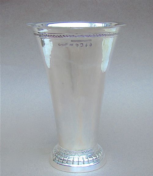 Arts & Craft Silver Vase by Berthold Muller, Import Marks for Chester 1908