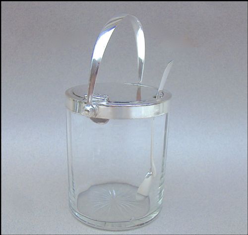 fig 3. HUKIN & HEATH AUTOMATED SILVER PLATED PRESERVE JAR WITH MATCHING SILVER PRESERVE SPOON, BIRMINGHAM 1900