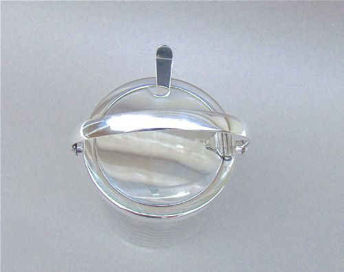 fig 4. HUKIN & HEATH AUTOMATED SILVER PLATED PRESERVE JAR WITH MATCHING SILVER PRESERVE SPOON, BIRMINGHAM 1900