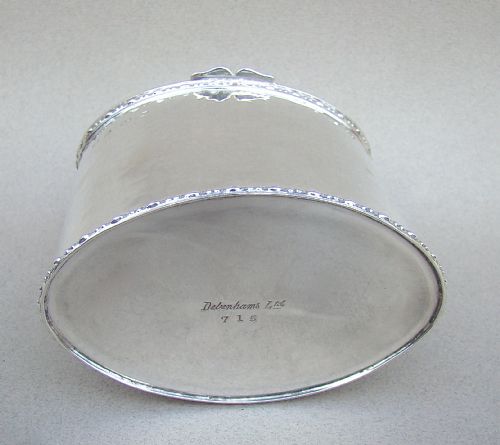 fig 4. RARE ARTS & CRAFT SPOT-HAMMERED TEA CADDY BY DEBENHAMS LTD, BIRMINGHAM 1916